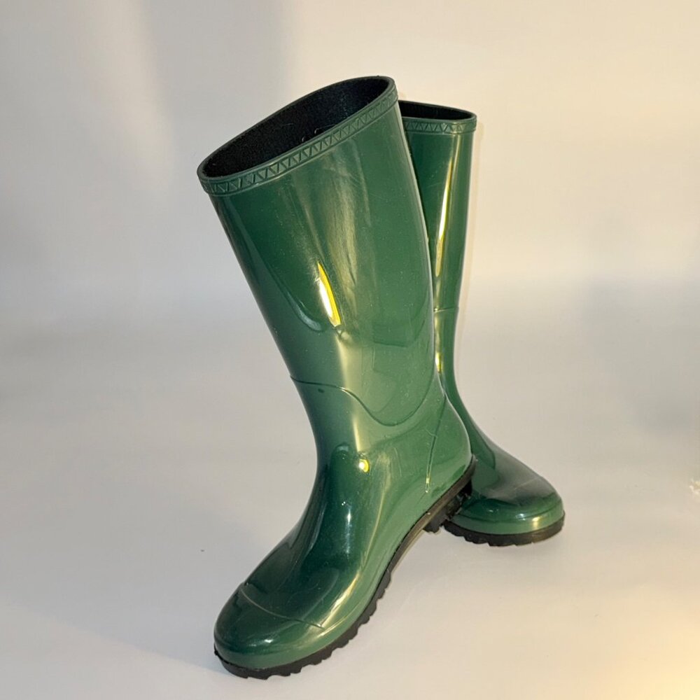 UGG Shaye Pine Green Waterproof Tall Rain Boots - Women’s Size 9